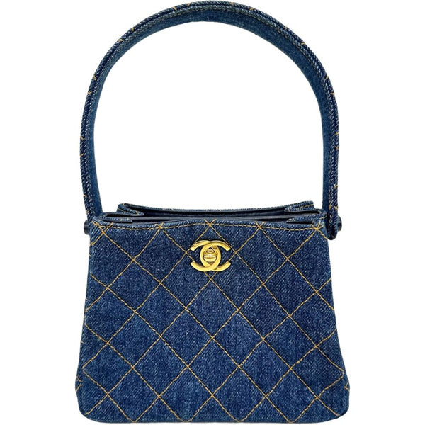 【CHANEL/シャネル】 ダブルフェイス ハンドポーチ   カード＆Sシール付 ハンドバッグ 4番台（1997年） デニム ブルー/デニム レディース【中古】【真子質店】【BL】




【MiMoxx】