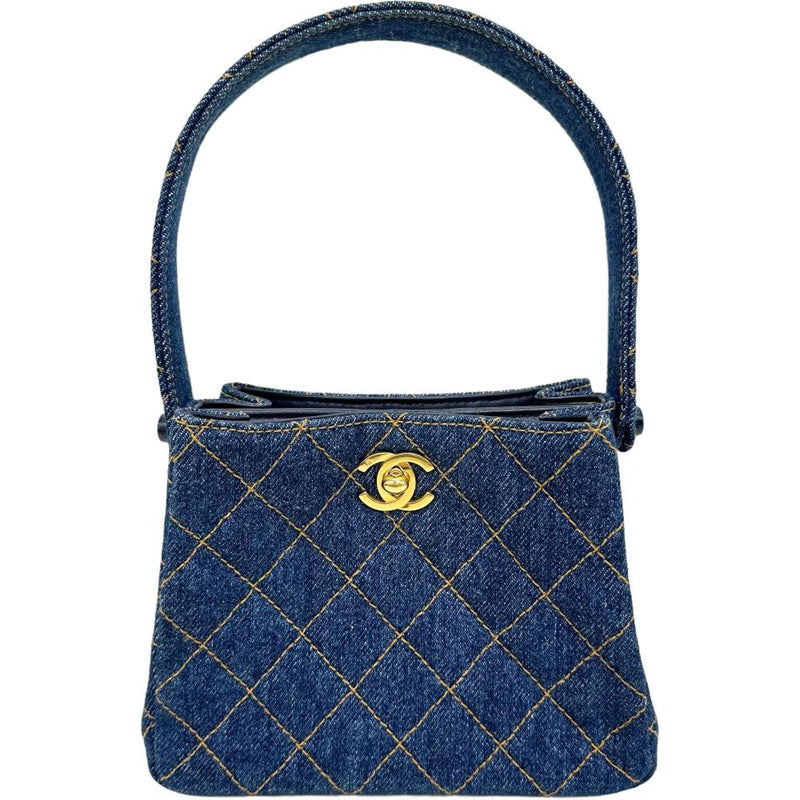 【CHANEL/シャネル】 ダブルフェイス ハンドポーチ   カード＆Sシール付 ハンドバッグ 4番台（1997年） デニム ブルー/デニム レディース【中古】【真子質店】【BL】




【MiMoxx】