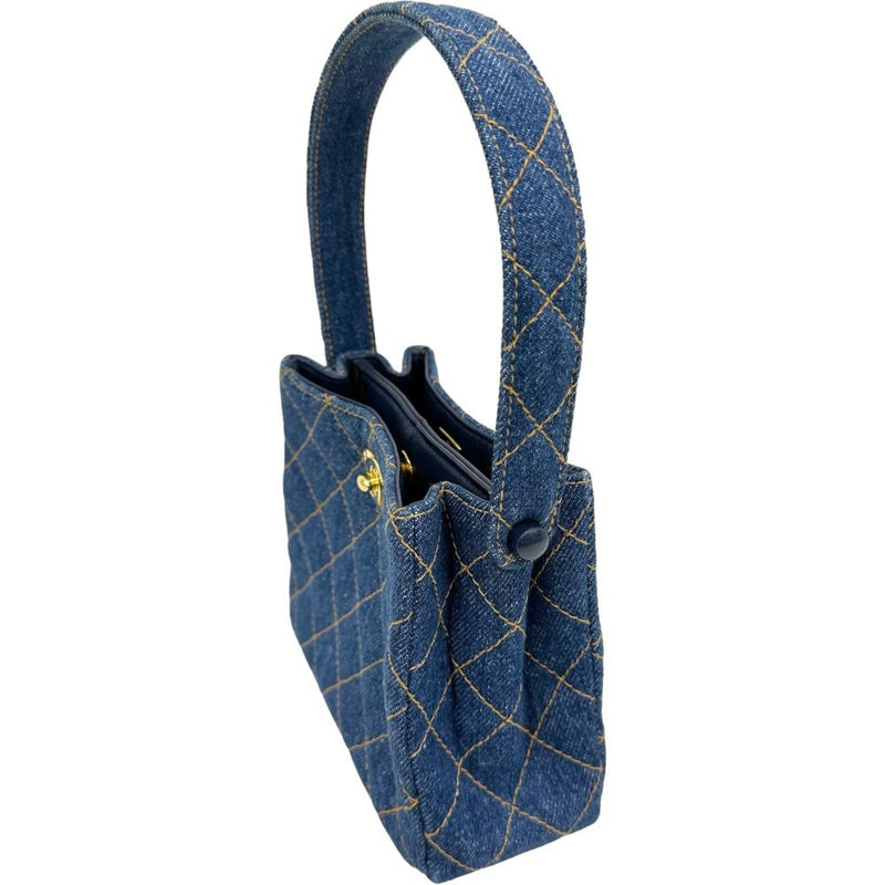【CHANEL/シャネル】 ダブルフェイス ハンドポーチ   カード＆Sシール付 ハンドバッグ 4番台（1997年） デニム ブルー/デニム レディース【中古】【真子質店】【BL】




【MiMoxx】