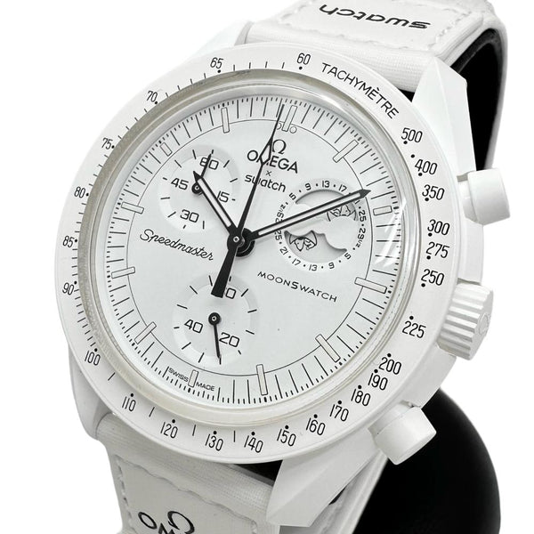 OMEGA SWATCH SNOOPY ムーンフェーズ 腕時計 ホワイト 極美品 Swatch/スウォッチ】 オメガ×スウォッチコラボ スヌーピー