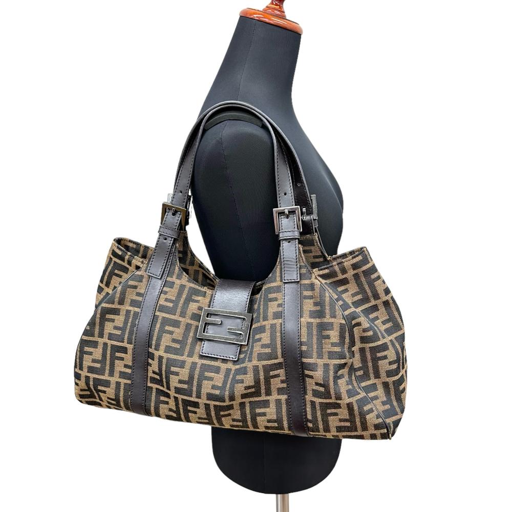 FENDI/フェンディ】 ハンドバッグ キャンバス/レザー ズッカ柄