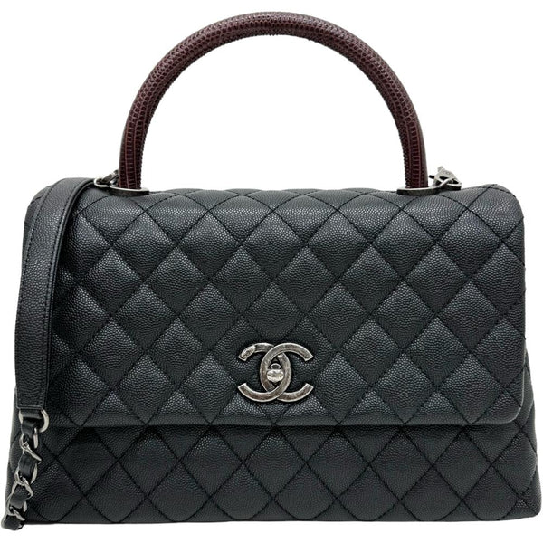 【CHANEL/シャネル】 マトラッセ ココハンドル29 A92991 2WAY ショルダーバッグ 保カード＆シール有 ハンドバッグ 23番台（2016年頃） キャビアスキン/リザード ブラック/シルバー金具 レディース【中古】【真子質店】【BL】




【MoKKMo】