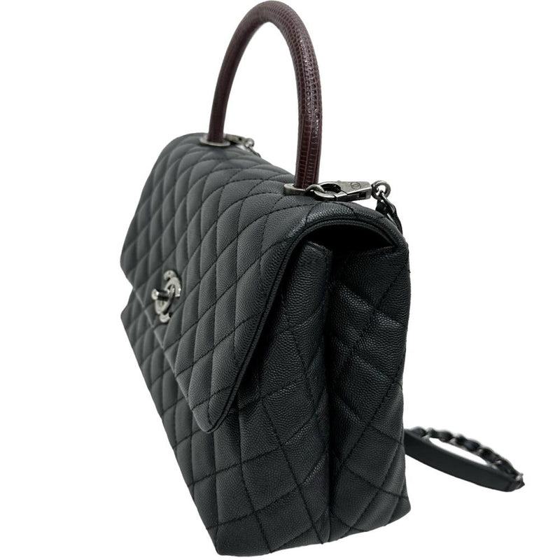 【CHANEL/シャネル】 マトラッセ ココハンドル29 A92991 2WAY ショルダーバッグ 保カード＆シール有 ハンドバッグ 23番台（2016年頃） キャビアスキン/リザード ブラック/シルバー金具 レディース【中古】【真子質店】【BL】




【MoKKMo】