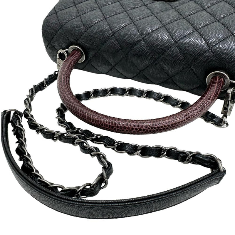 【CHANEL/シャネル】 マトラッセ ココハンドル29 A92991 2WAY ショルダーバッグ 保カード＆シール有 ハンドバッグ 23番台（2016年頃） キャビアスキン/リザード ブラック/シルバー金具 レディース【中古】【真子質店】【BL】




【MoKKMo】