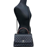 【CHANEL/シャネル】 マトラッセ ココハンドル29 A92991 2WAY ショルダーバッグ 保カード＆シール有 ハンドバッグ 23番台（2016年頃） キャビアスキン/リザード ブラック/シルバー金具 レディース【中古】【真子質店】【BL】




【MoKKMo】
