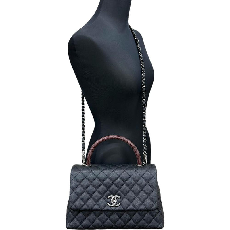 【CHANEL/シャネル】 マトラッセ ココハンドル29 A92991 2WAY ショルダーバッグ 保カード＆シール有 ハンドバッグ 23番台（2016年頃） キャビアスキン/リザード ブラック/シルバー金具 レディース【中古】【真子質店】【BL】




【MoKKMo】