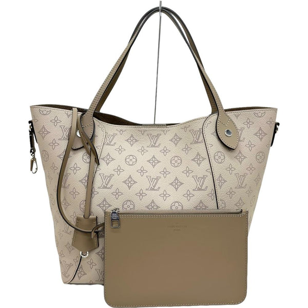 LOUIS VUITTON/ルイ・ヴィトン】 ヒナMM マヒナ M53140 ポーチ付 トートバッグ レザー ガレ（グレーベージュ） レデ –  真子質店 PawnShopMAKO