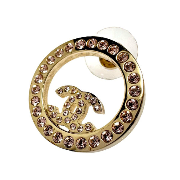 CHANEL/シャネル】 片耳のみ ココマーク ピアス GP/ラインストーン 4.2