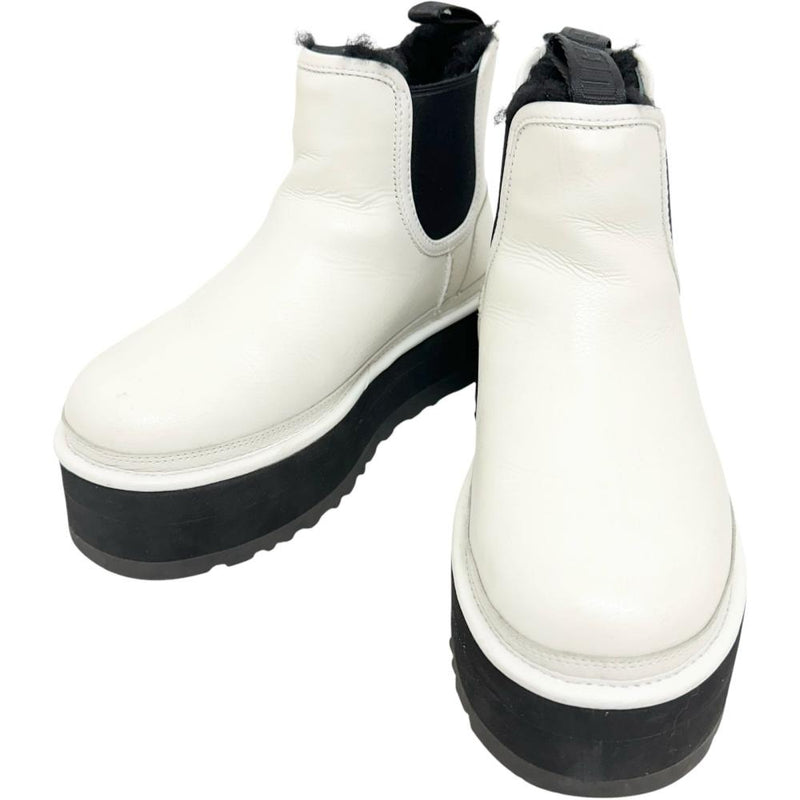 【UGG/アグ】 1130533 ニューメル プラットフォーム チェルシー　厚底 ブーツ レザー ホワイト/ブラック レディース【中古】【真子質店】【GD】




【Mox】