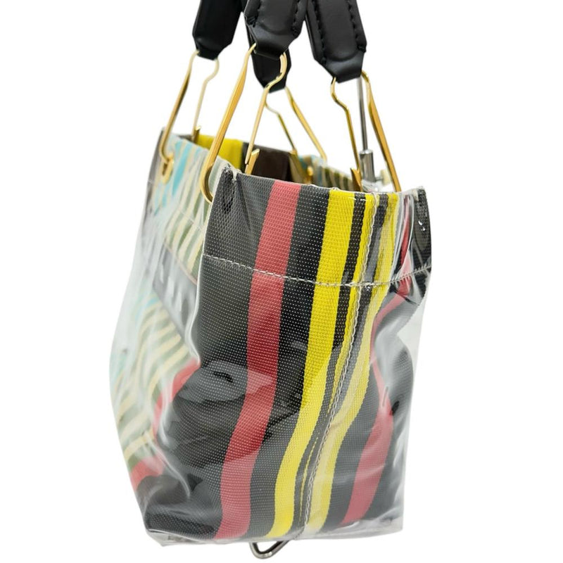 MARNI マルチカラーGLOSSY GRIP ストライプ PVC ハンドバッグ 楽天市場】マルニ グロッシーグリップ ストライプ トートバッグS