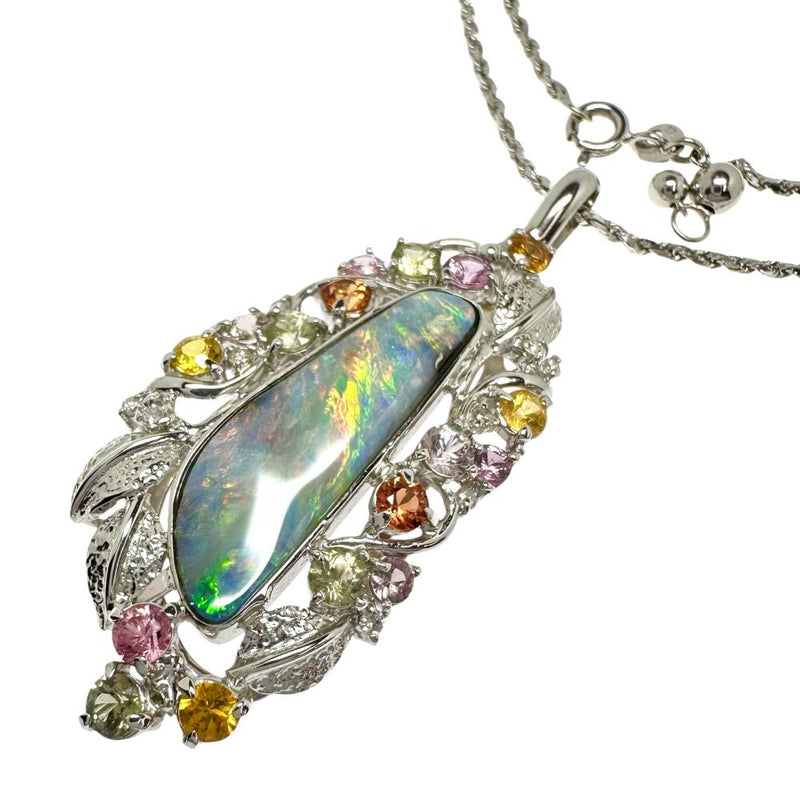ボルダーオパール 7.28ct マルチサファイア 計1.10ct ダイヤモンド 計0.13ct ネックレス K18WGホワイトゴールド 18金 15.9g 49cm レディース
【中古】【真子質店】【NN】




【IMoDx】