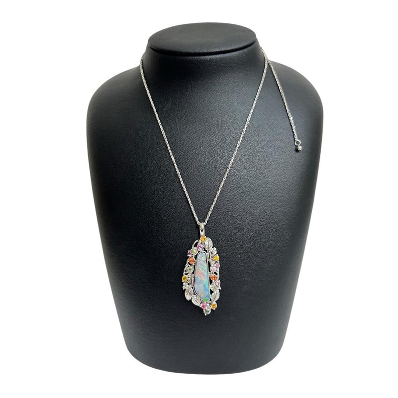 ボルダーオパール 7.28ct マルチサファイア 計1.10ct ダイヤモンド 計0.13ct ネックレス K18WGホワイトゴールド 18金 15.9g 49cm レディース
【中古】【真子質店】【NN】




【IMoDx】