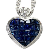 ハート 3連チェーン サファイア（ミステリーセッティング） 2.00ct ダイヤモンド 0.12ct ネックレス K14WGホワイトゴールド 14金 6.8g 40cm レディース
【中古】【真子質店】【NN】




【MoMaS】