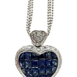 ハート 3連チェーン サファイア（ミステリーセッティング） 2.00ct ダイヤモンド 0.12ct ネックレス K14WGホワイトゴールド 14金 6.8g 40cm レディース
【中古】【真子質店】【NN】




【MoMaS】