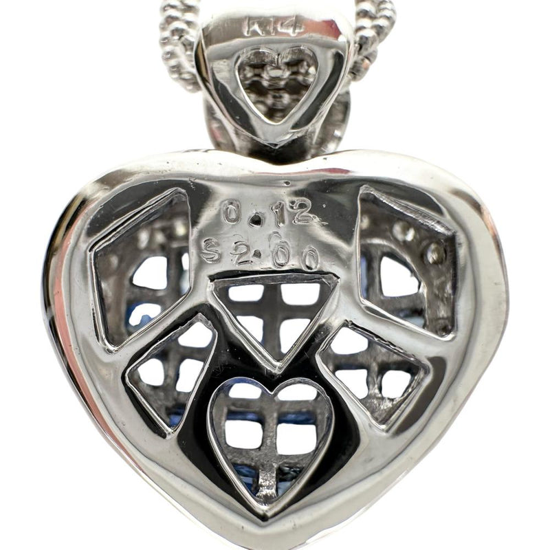 ハート 3連チェーン サファイア（ミステリーセッティング） 2.00ct ダイヤモンド 0.12ct ネックレス K14WGホワイトゴールド 14金 6.8g 40cm レディース
【中古】【真子質店】【NN】




【MoMaS】