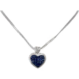 ハート 3連チェーン サファイア（ミステリーセッティング） 2.00ct ダイヤモンド 0.12ct ネックレス K14WGホワイトゴールド 14金 6.8g 40cm レディース
【中古】【真子質店】【NN】




【MoMaS】