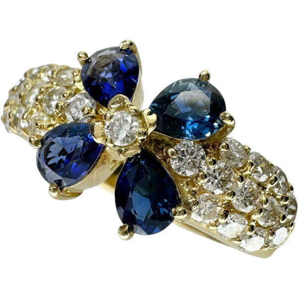 12.5号 フラワーモチーフ/花 サファイア 0.76ct ダイヤモンド 0.45ct 