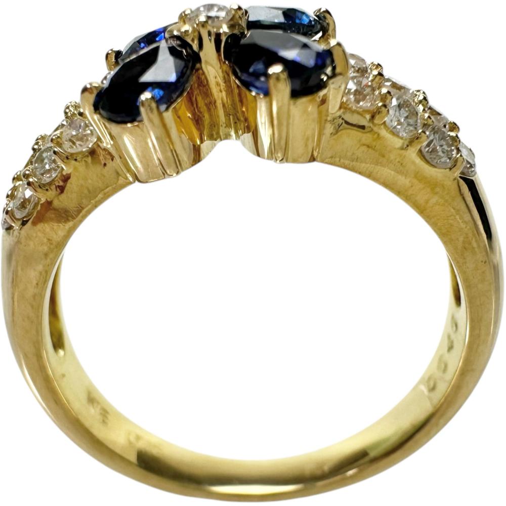 12.5号 フラワーモチーフ/花 サファイア 0.76ct ダイヤモンド 0.45ct 