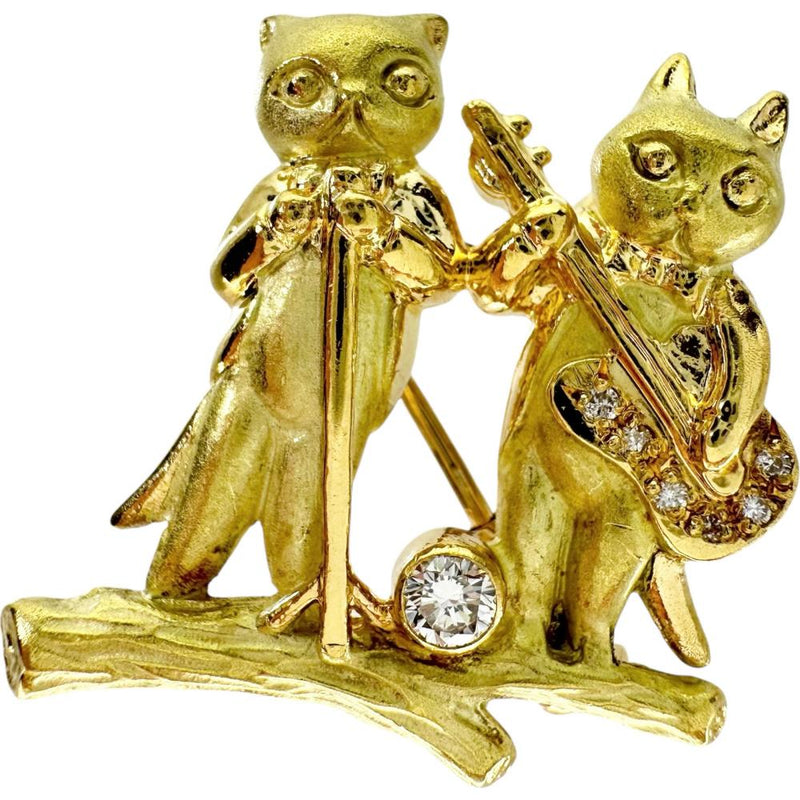 猫モチーフ　ペンブローチ 　ペンダント兼ブローチ ダイヤモンド 0.09ct ペンダントトップ K18ゴールド 18金 6.9g レディース
【中古】【真子質店】【NN】




【MiMaY】