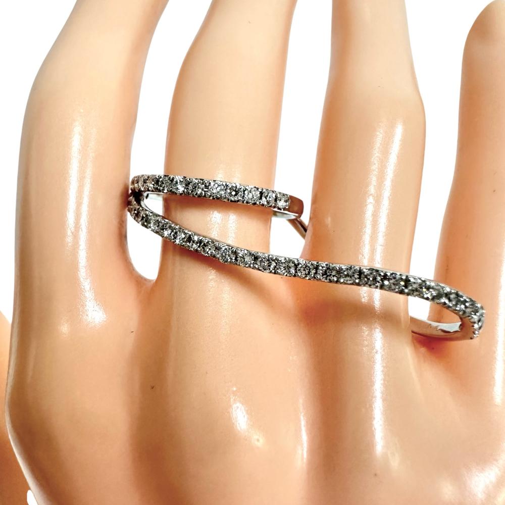 13.5号 ダブルリング ダイヤモンド 計0.83ct リング・指輪 K18WG