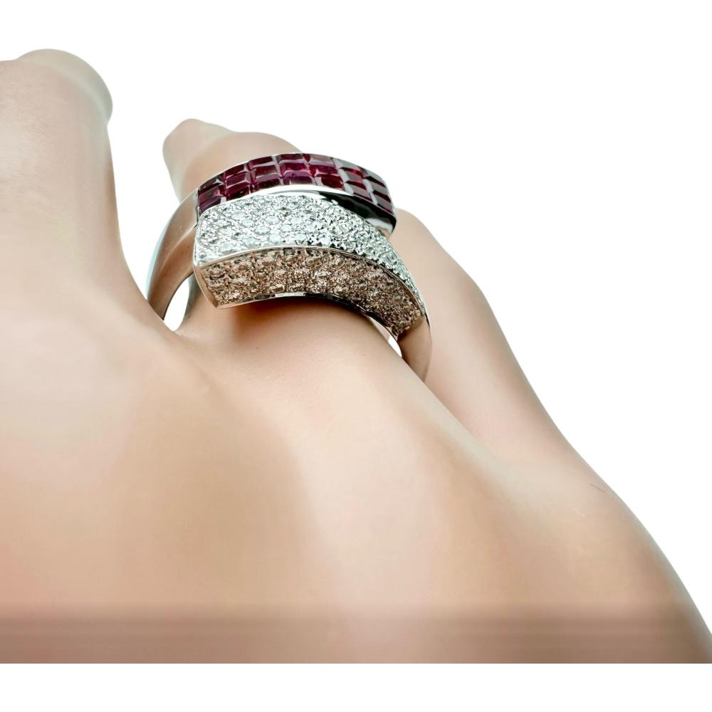 ルビー　ミステリーセッティング　ブローチ ae3b0c128a6ecc47e77b3c701b8b00