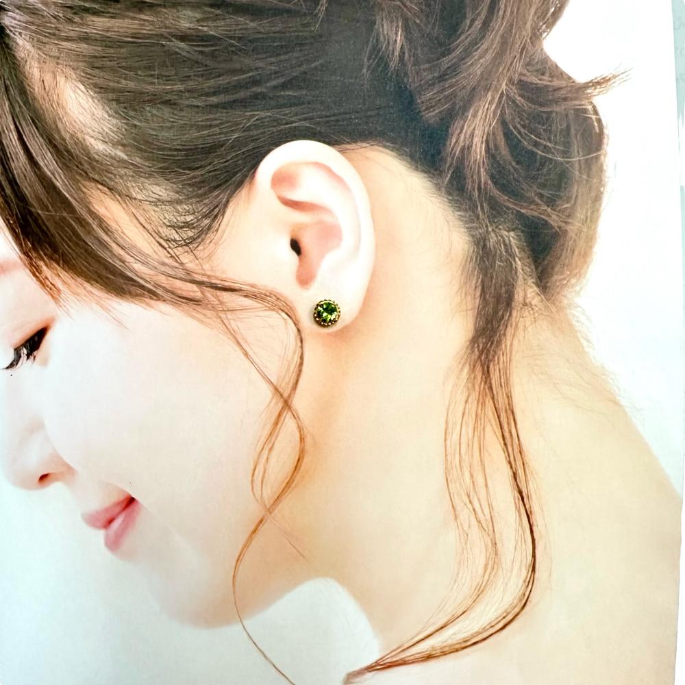 ぺリドット ピアス K18ゴールド 18金 1.2g レディース 【中古】【真子 