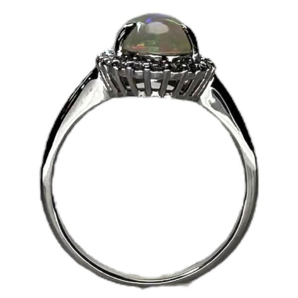 ★★最終特価品 11.5号 オパール 1.23ct ダイヤモンド 0.22ct リング・指輪 Pt900プラチナ 4.6g レディース 【中古】【真子質店】【NN】 【MiTMo】