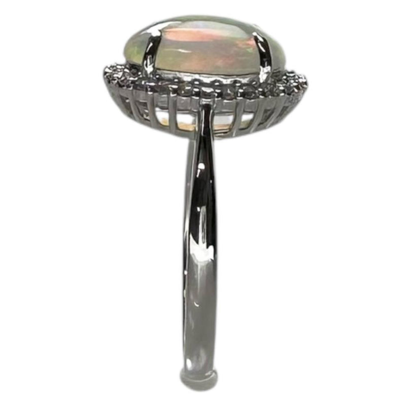 ★★最終特価品 11.5号 オパール 1.23ct ダイヤモンド 0.22ct リング・指輪 Pt900プラチナ 4.6g レディース 【中古】【真子質店】【NN】 【MiTMo】