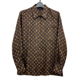 【LOUIS VUITTON/ルイ・ヴィトン】 RW202B ZEW FJTO55 モノグラム 長袖シャツ シルク100％ ブラウンシルク レディース【中古】【真子質店】【GD】 【MoMox】