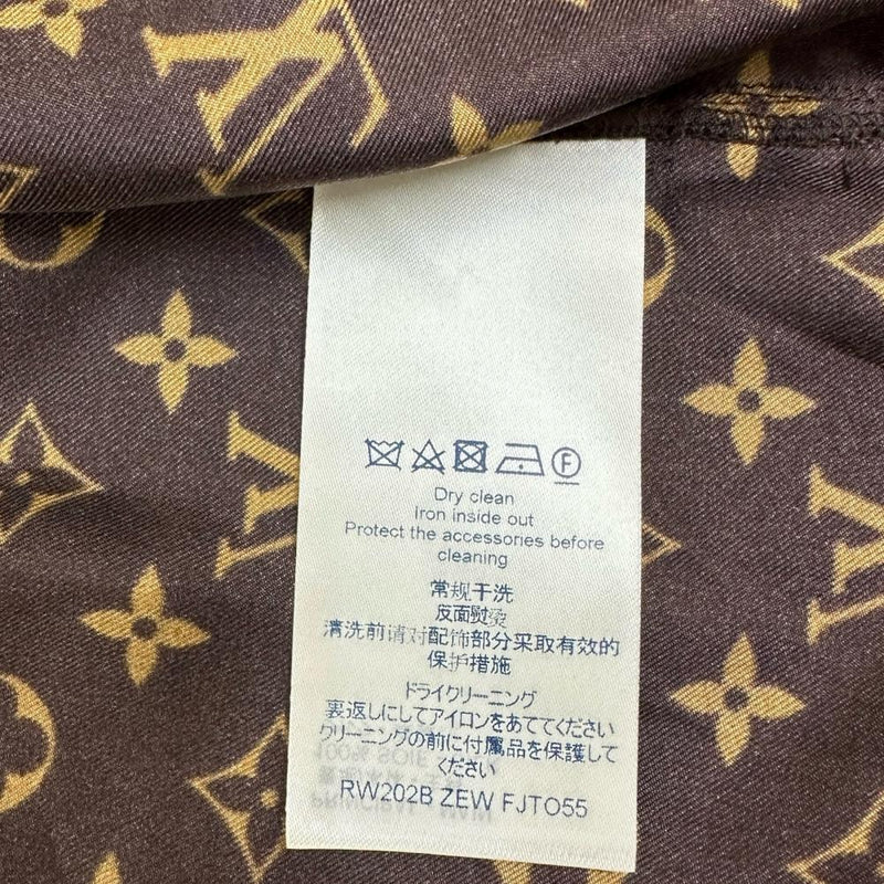 【LOUIS VUITTON/ルイ・ヴィトン】 RW202B ZEW FJTO55 モノグラム 長袖シャツ シルク100％ ブラウンシルク レディース【中古】【真子質店】【GD】 【MoMox】