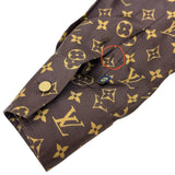 【LOUIS VUITTON/ルイ・ヴィトン】 RW202B ZEW FJTO55 モノグラム 長袖シャツ シルク100％ ブラウンシルク レディース【中古】【真子質店】【GD】 【MoMox】