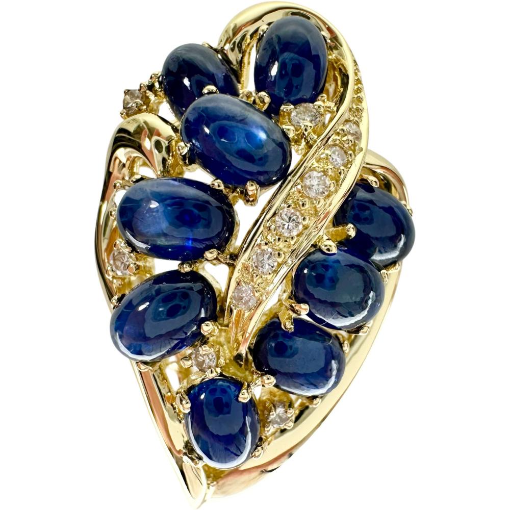 11.5号 サファイア(カボションカット) 6.15ct ダイヤモンド 0.17ct 