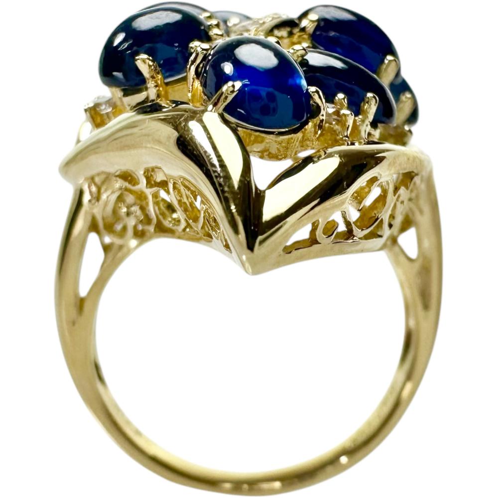11.5号 サファイア(カボションカット) 6.15ct ダイヤモンド 0.17ct 