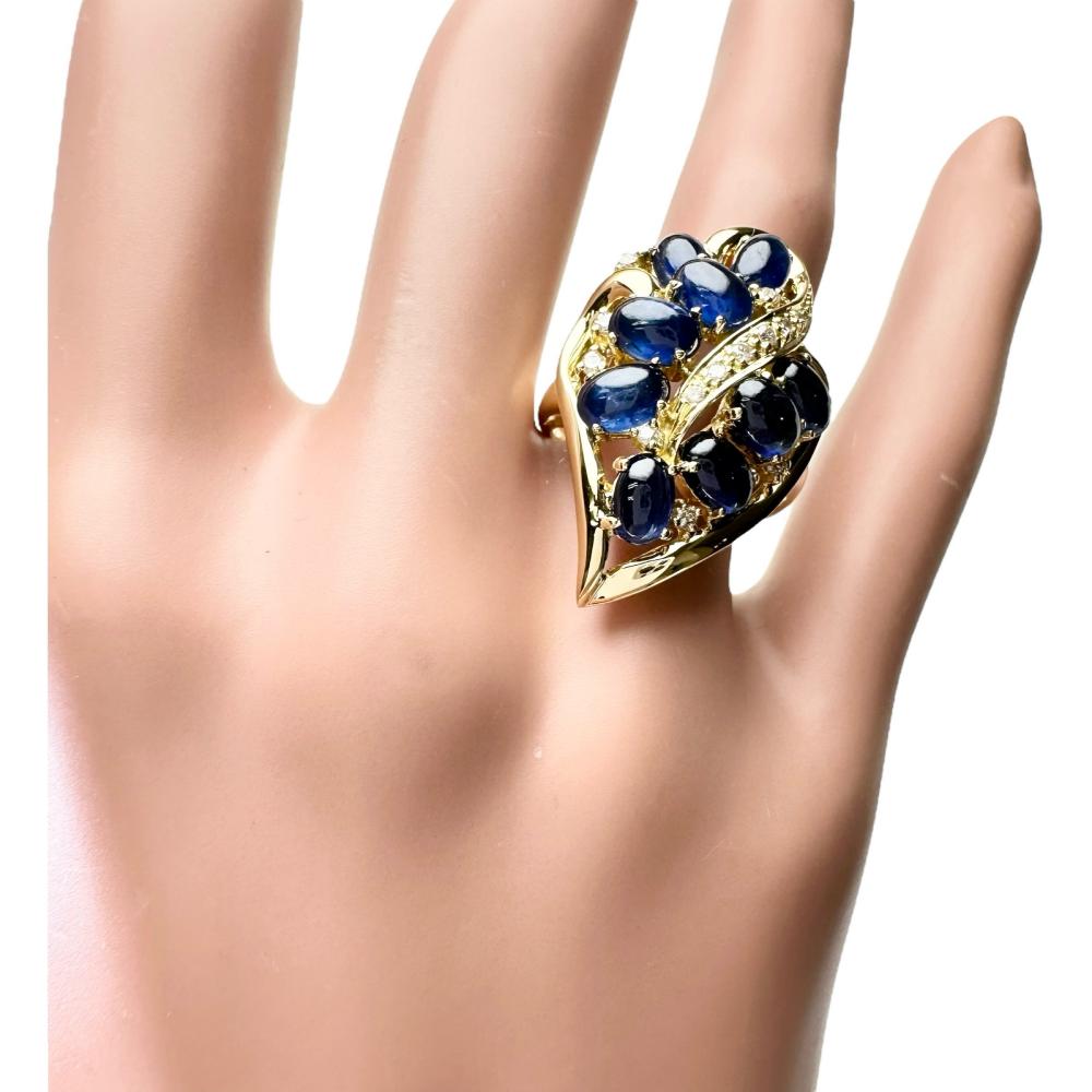 11.5号 サファイア(カボションカット) 6.15ct ダイヤモンド 0.17ct 