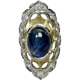 12号 ブルーサファイア（カボション） 3.54ct ダイヤモンド 0.25ct リング・指輪 K18ゴールド 18金/Pt900プラチナ 19.6g レディース
【中古】【真子質店】【NN】




【IMiMiI】