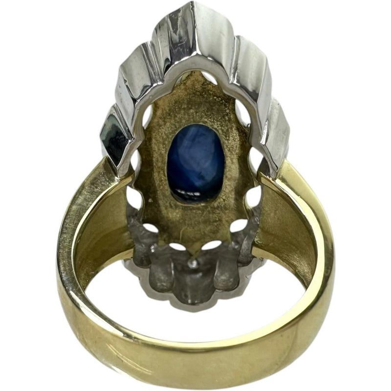 12号 ブルーサファイア（カボション） 3.54ct ダイヤモンド 0.25ct リング・指輪 K18ゴールド 18金/Pt900プラチナ 19.6g レディース
【中古】【真子質店】【NN】




【IMiMiI】