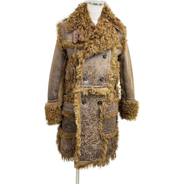 【DOLCE&GABBANA/ドルチェアンドガッバーナ】 ロングコート ムートン ブラウン メンズ【中古】【真子質店】【GD】 【YMox】