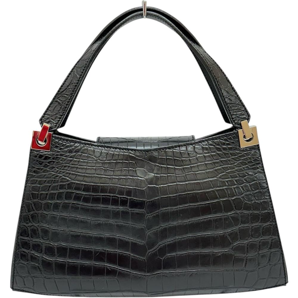 MAURO GOVERNA マウロ・ゴヴェルナ ハンドバッグ レザー黒 2way MAURO GOVERNA/マウロゴヴェルナ 】 ハンドバッグ レザー/マットクロコ