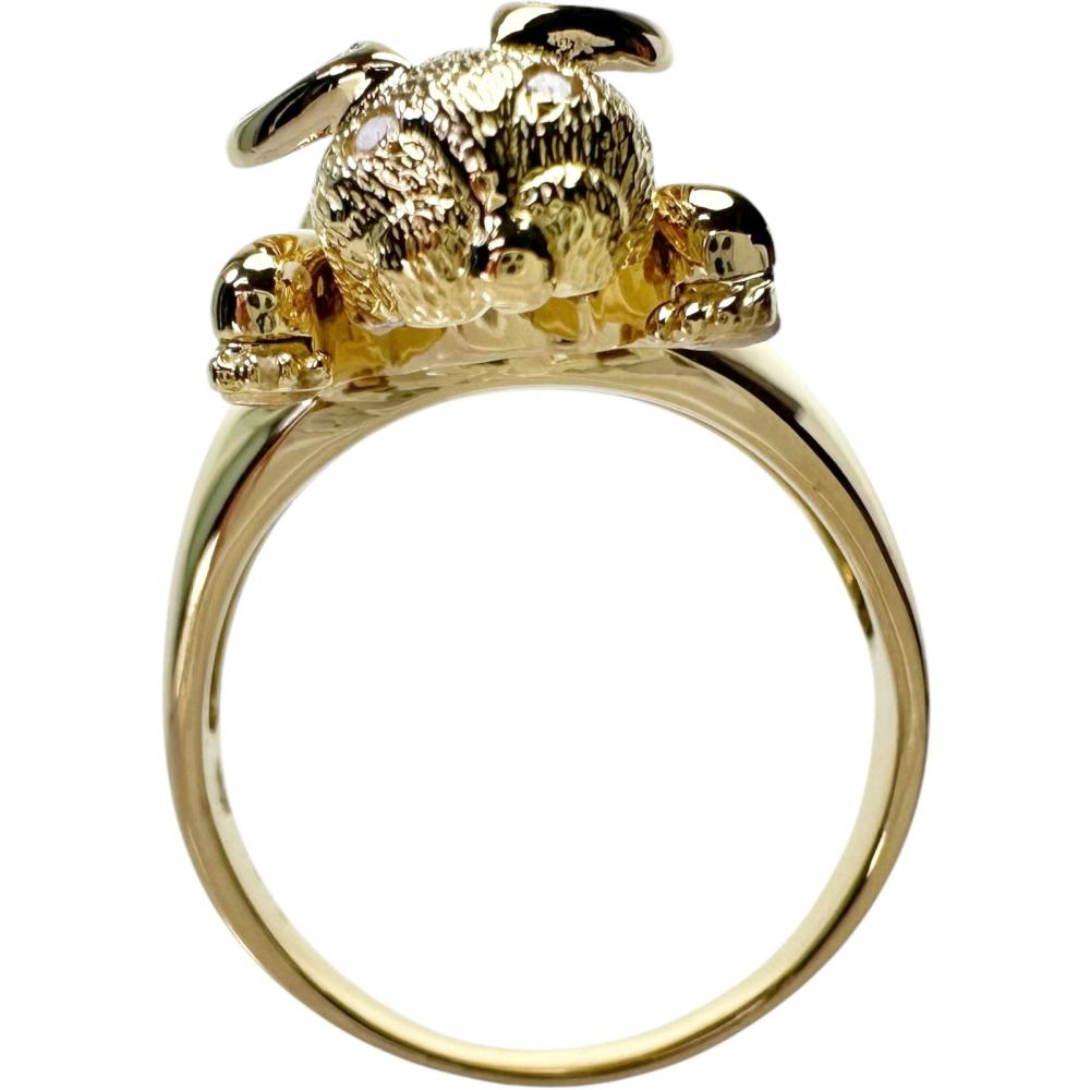 19号 ウサギinウサギ ダイヤモンド 0.12ct リング・指輪 K18ゴールド