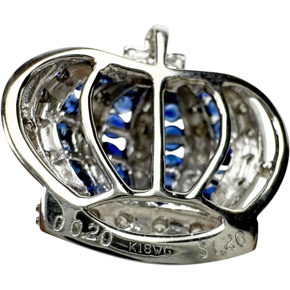 クラウン/王冠デザイン サファイア 1.20ct ダイヤモンド 0.20ct