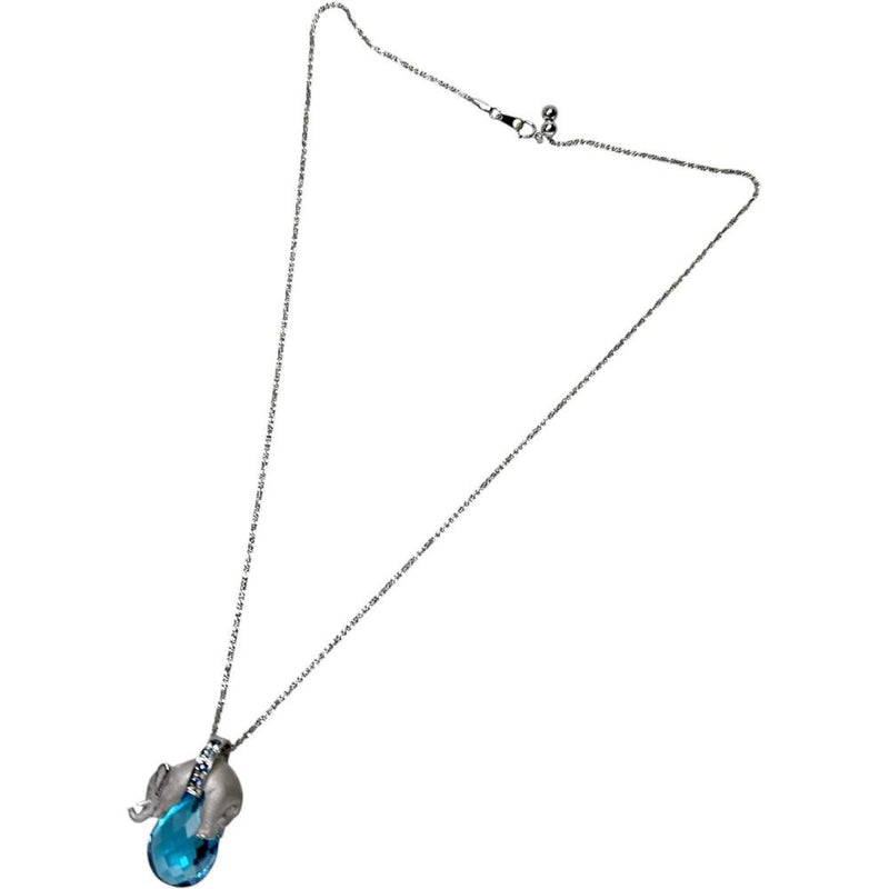 象モチーフ ブルートパーズ 推定15～20ct ダイヤモンド 0.02ct 小さいブルートパーズ 0.16ct ネックレス K18ゴールド 18金/K18WGホワイトゴールド 18金 12.8g 46cm レディース
【中古】【真子質店】【NN】




【IIMoMo】