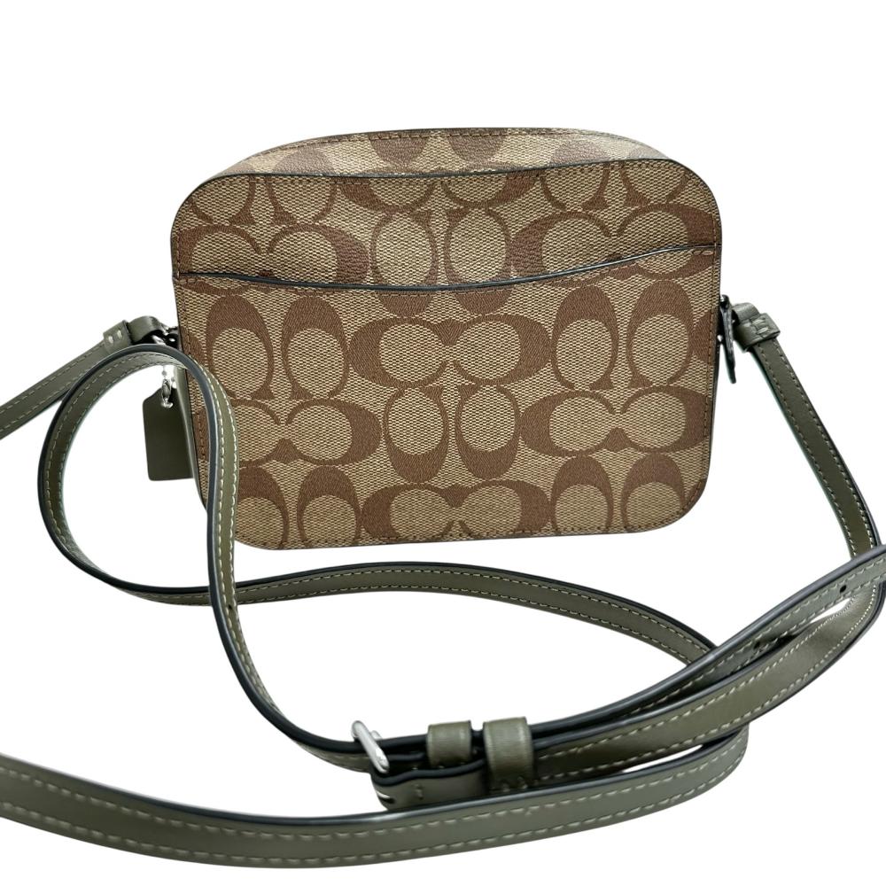 1円 □極美品□ COACH コーチ 91677 シグネチャー PVC×レザー クロス 
