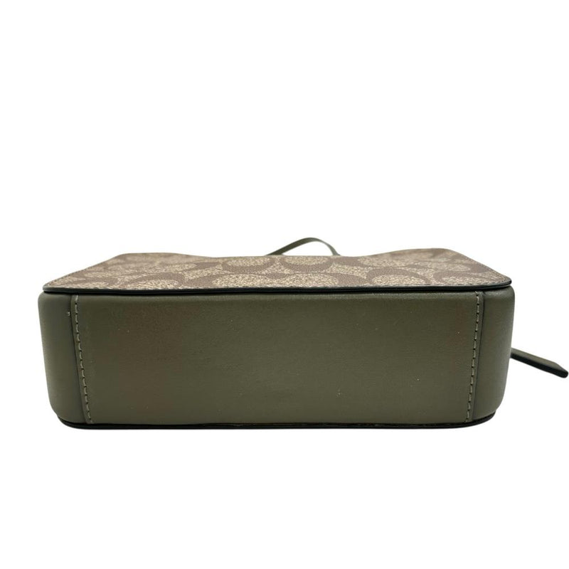 【COACH/コーチ】 91677 シグネチャー ショルダーバッグ レザー ベージュ/カーキ レディース【中古】【真子質店】【BL】 【Mox】
