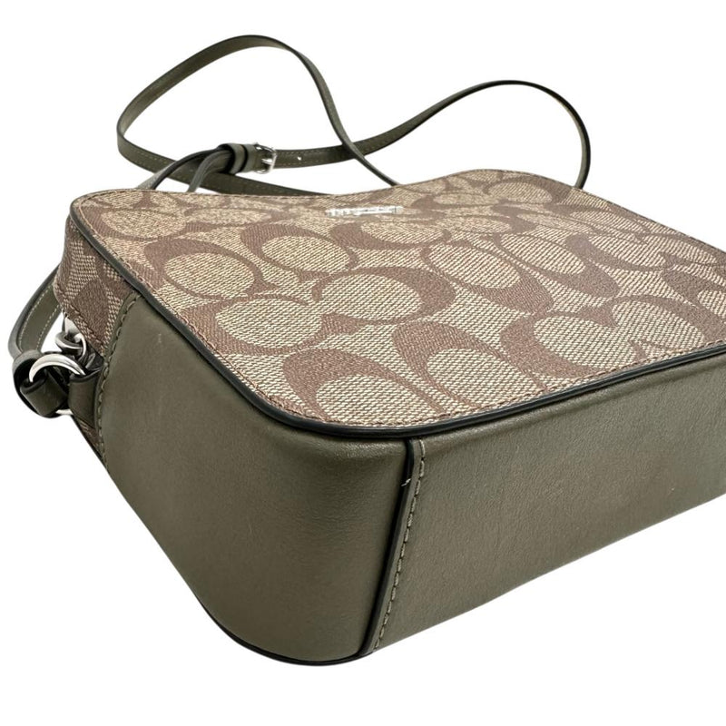 【COACH/コーチ】 91677 シグネチャー ショルダーバッグ レザー ベージュ/カーキ レディース【中古】【真子質店】【BL】 【Mox】