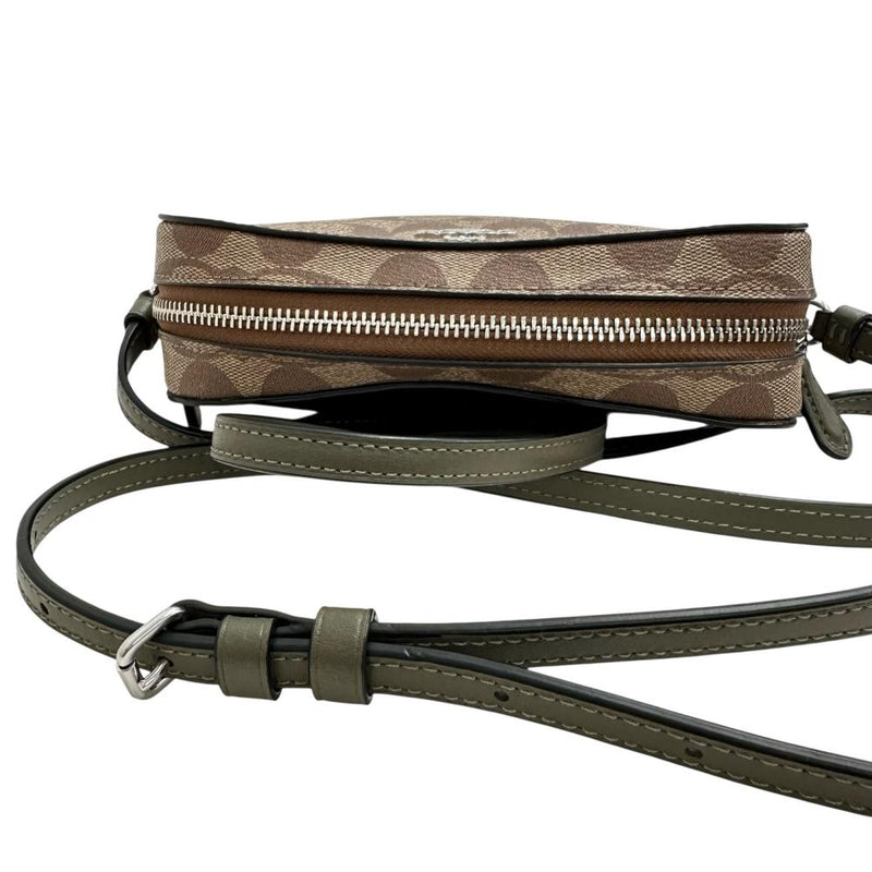 【COACH/コーチ】 91677 シグネチャー ショルダーバッグ レザー ベージュ/カーキ レディース【中古】【真子質店】【BL】 【Mox】