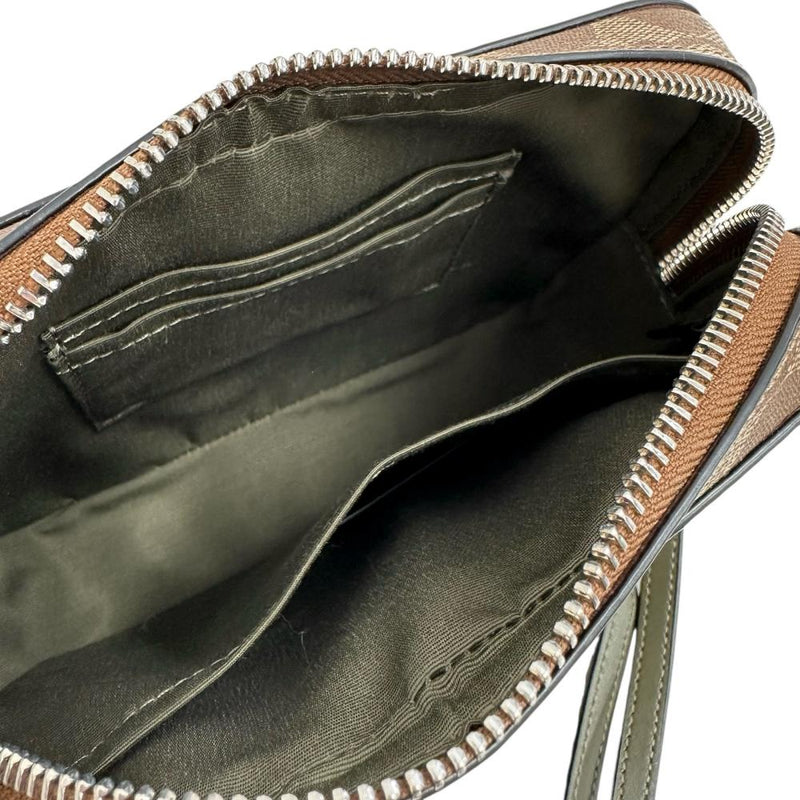 【COACH/コーチ】 91677 シグネチャー ショルダーバッグ レザー ベージュ/カーキ レディース【中古】【真子質店】【BL】 【Mox】