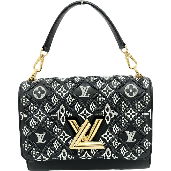 【LOUIS VUITTON/ルイ・ヴィトン】 ツイストMM since1854 3WAY クラッチ/クロスボディバッグ ショルダーバッグ レザー ブラック/ゴールド金具 レディース【中古】【真子質店】【BL】 【MaYxx】