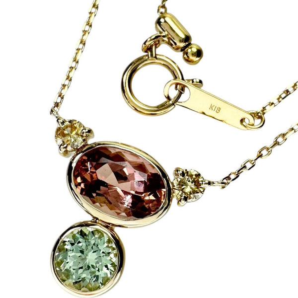ピンクインペリアルトパーズ 1.40ct グリーングロッシュラーガーネット 0.60ct ダイヤモンド 計0.172ct ネックレス K18ゴールド 18金 3.5g 45cm レディース
【中古】【真子質店】【NN】




【MoTMi】