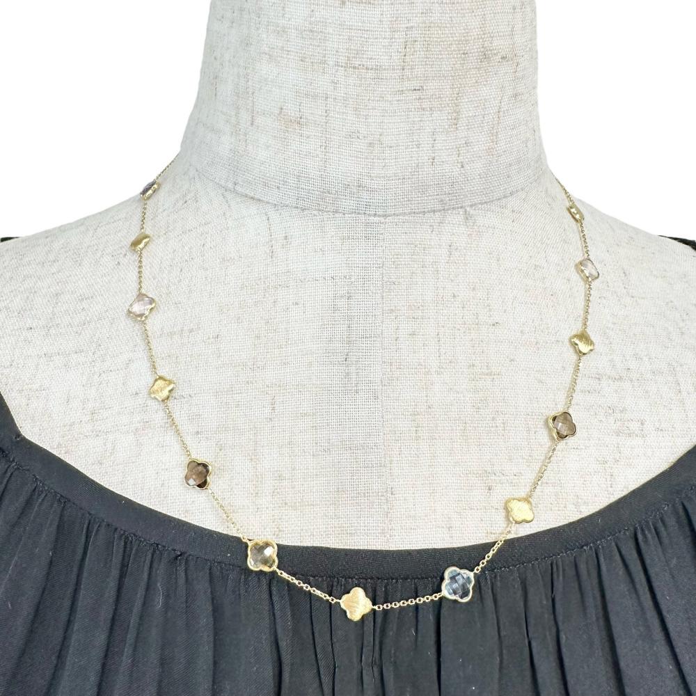 クローバーモチーフ ステーションデザイン ブルートパーズ/クォーツ