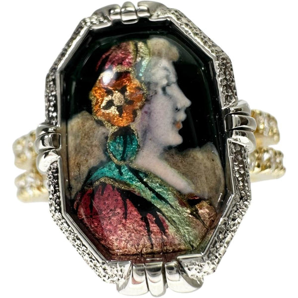 9号【MITSUO KAJI/梶光夫】 婦人横顔 エマイユ ダイヤモンド 0.28ct リング・指輪 K18ゴールド 18金 6.3g レディース
【中古】【真子質店】【NN】




【IIxx】